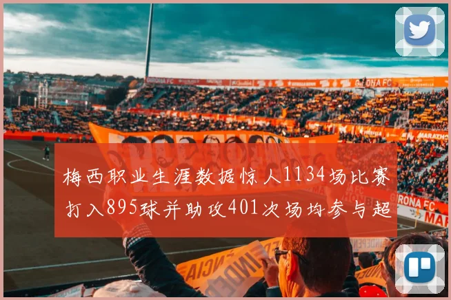 梅西职业生涯数据惊人1134场比赛打入895球并助攻401次场均参与超过一球